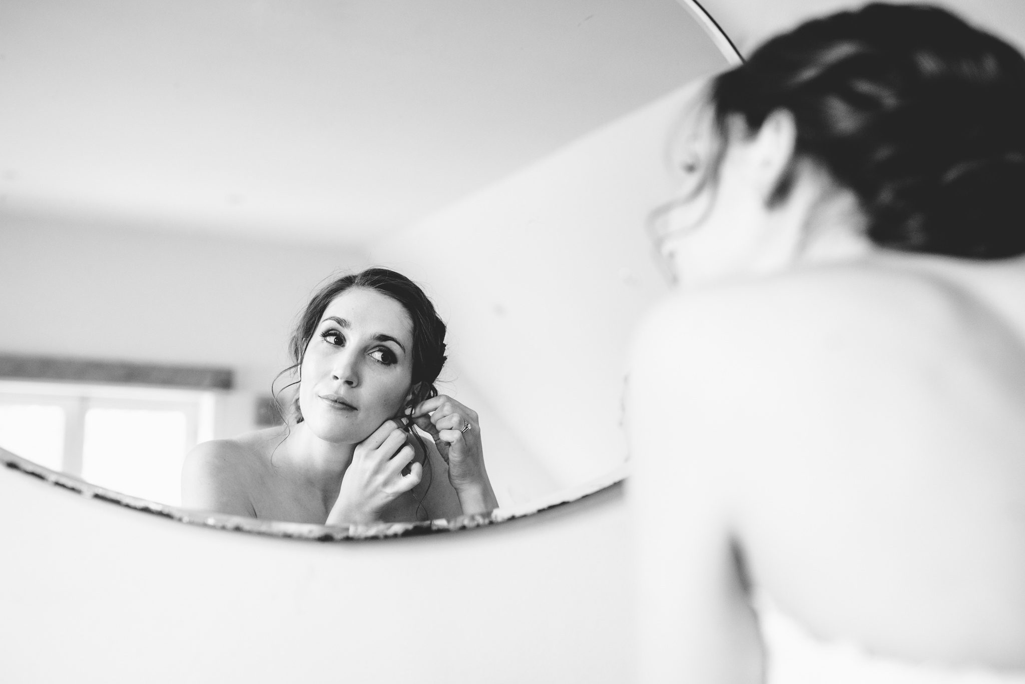 A bride getting ready for her wedding at Hyde House