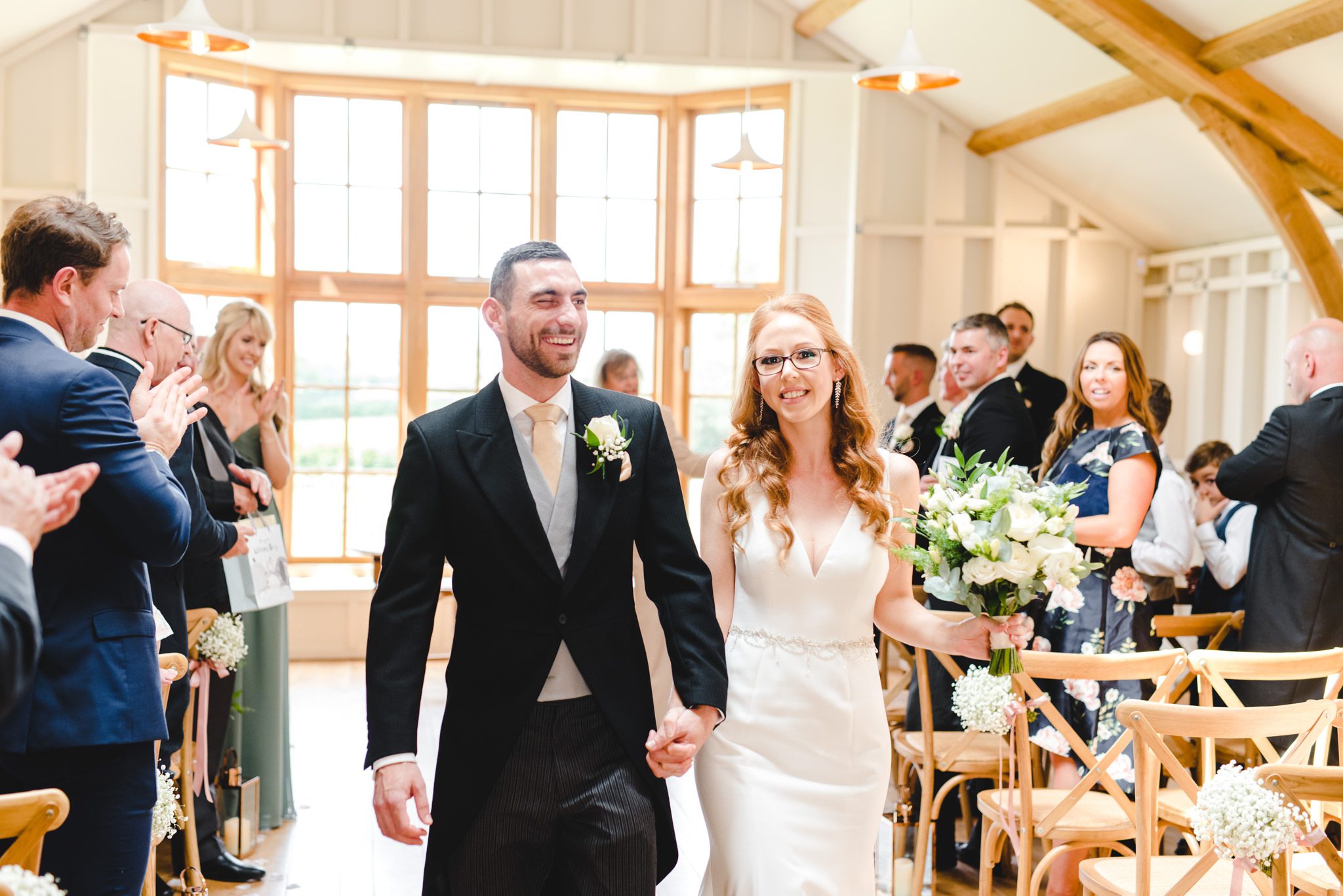 Walking back down the aisle at Hyde House