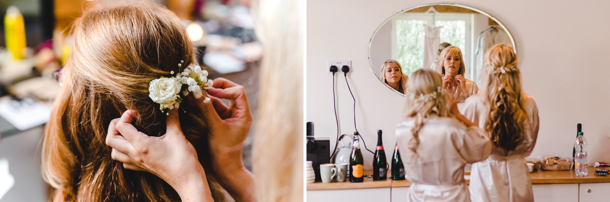 Make up and hair happening at hyde house in the bridal suite