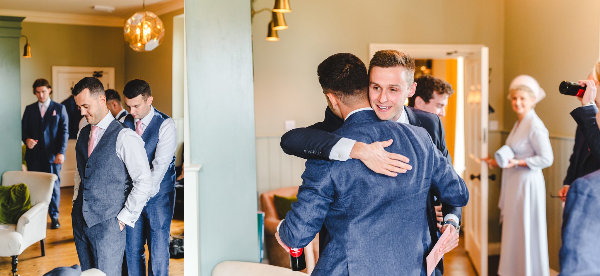 Groom prep at Hyde House in The Cotswolds