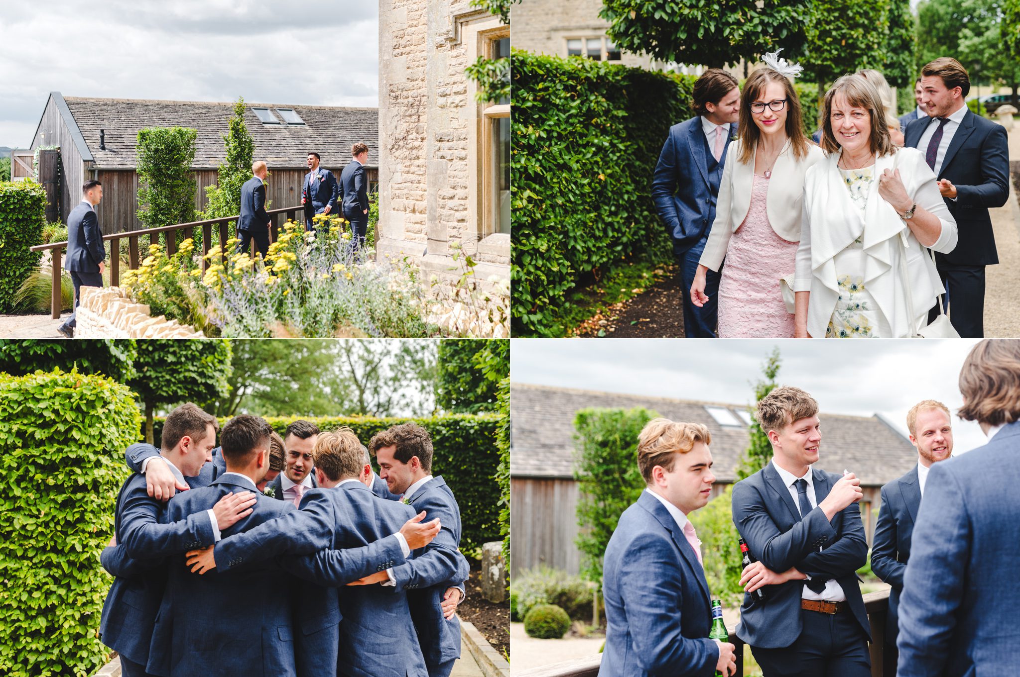 Wedding guests arriving at Hyde House in The Cotswolds
