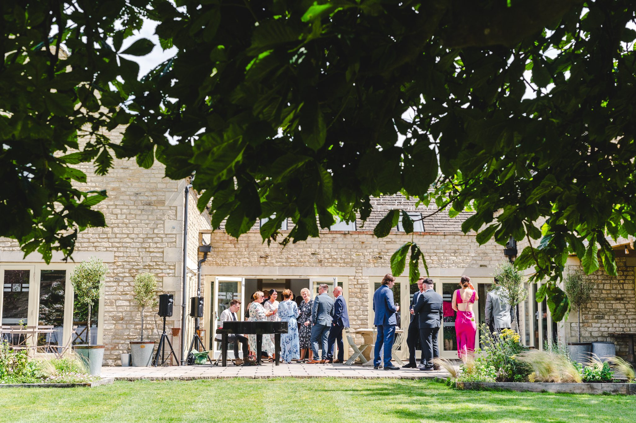 Afternoon drinks reception at Hyde House in The Cotswolds