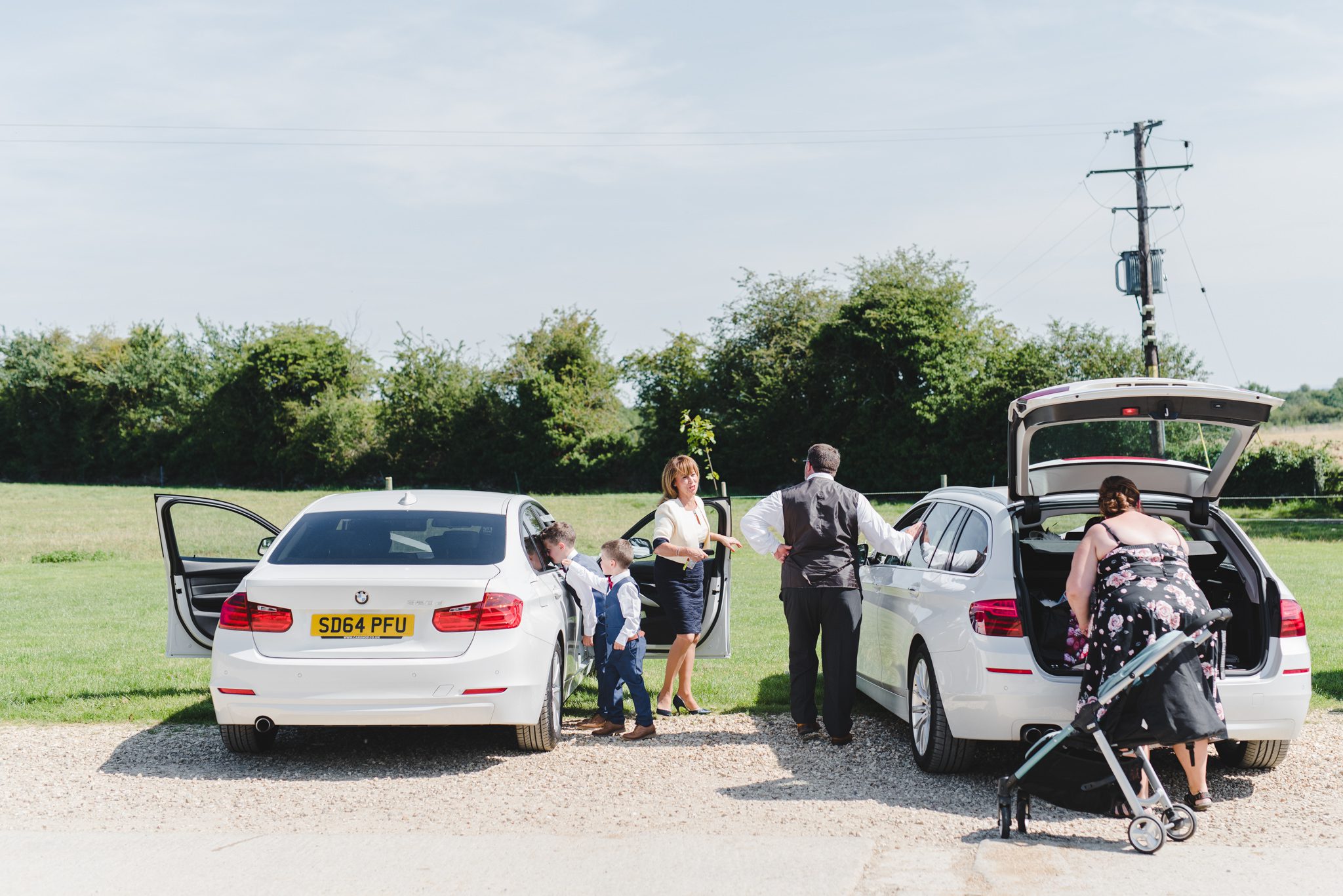 Bride arriving at her wedding venue