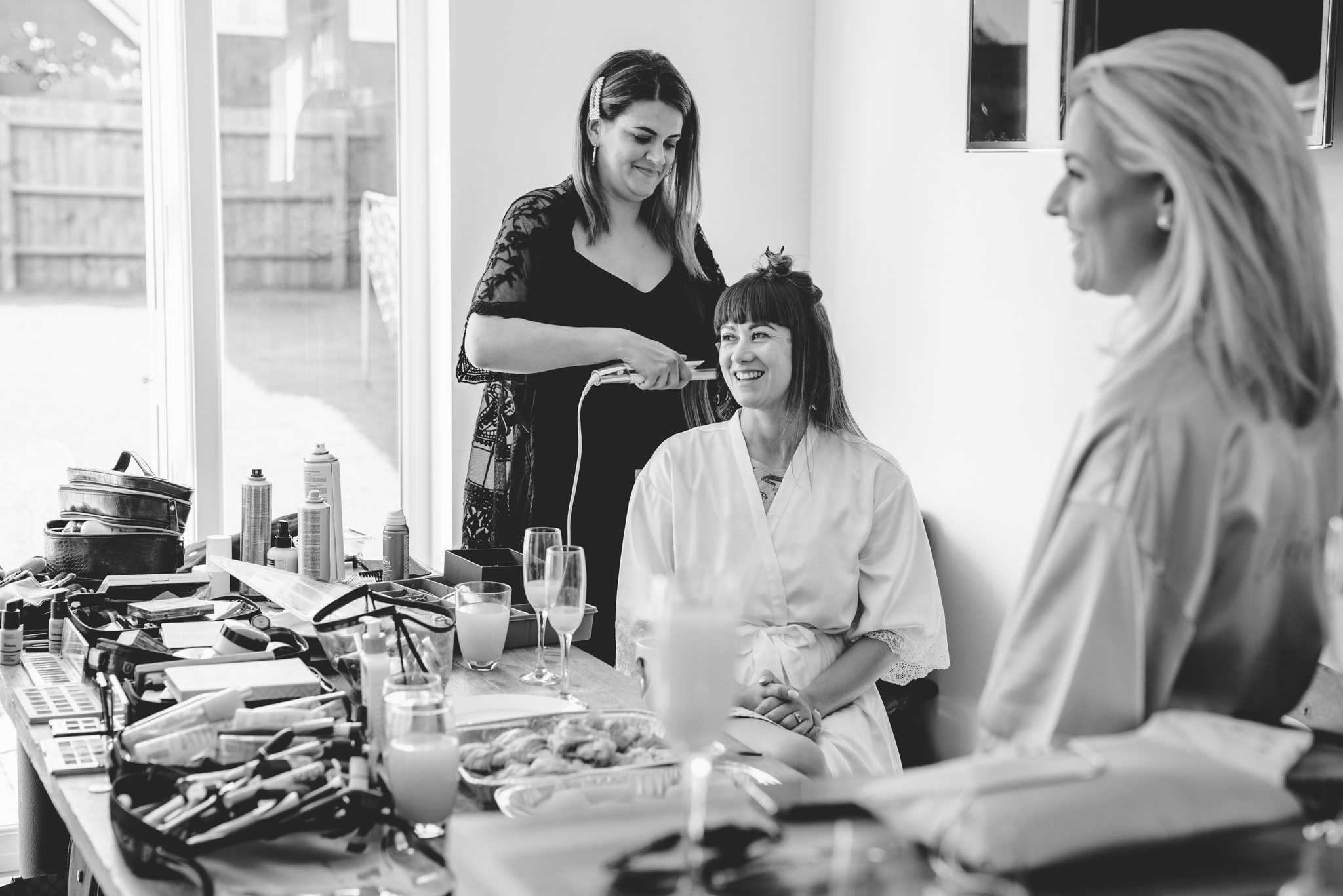 A bride getting ready for a wedding