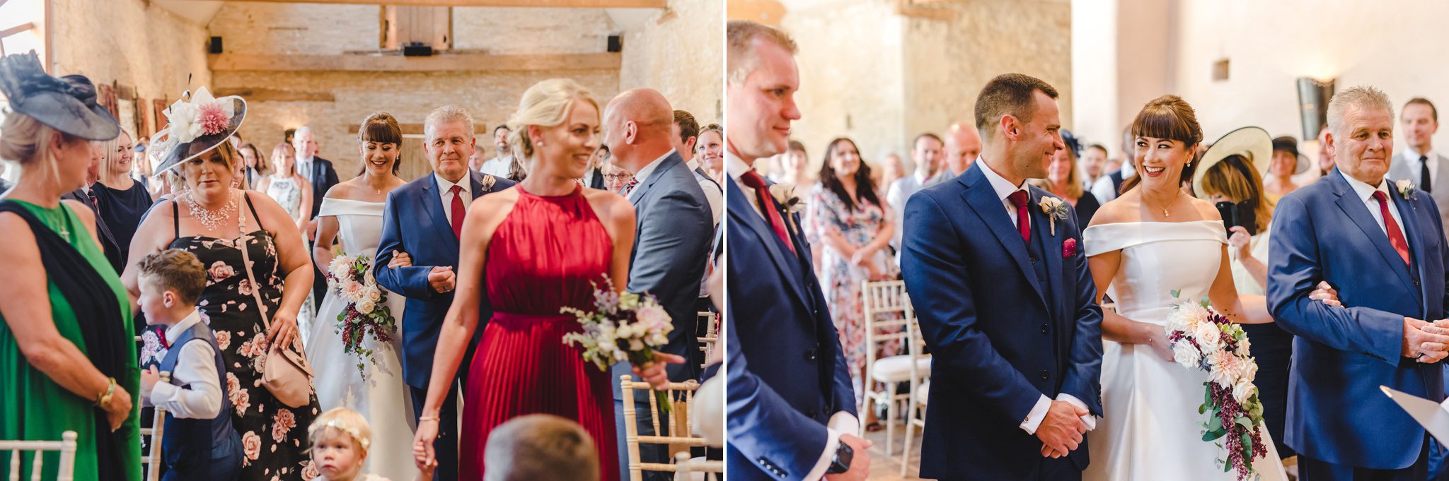 An Oxleaze Barn wedding ceremony