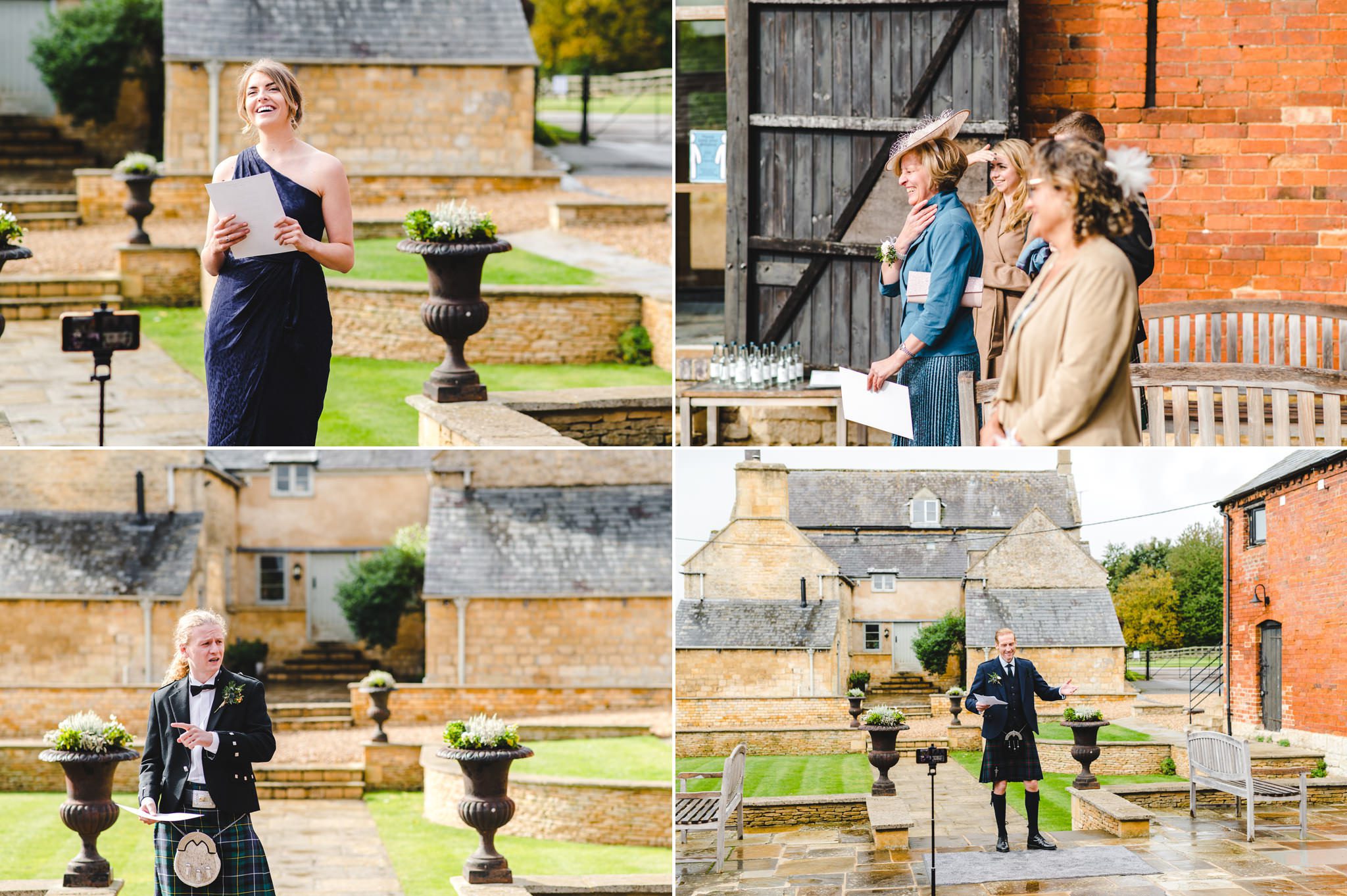 Speeches in the courtyard at Mickleton Hills