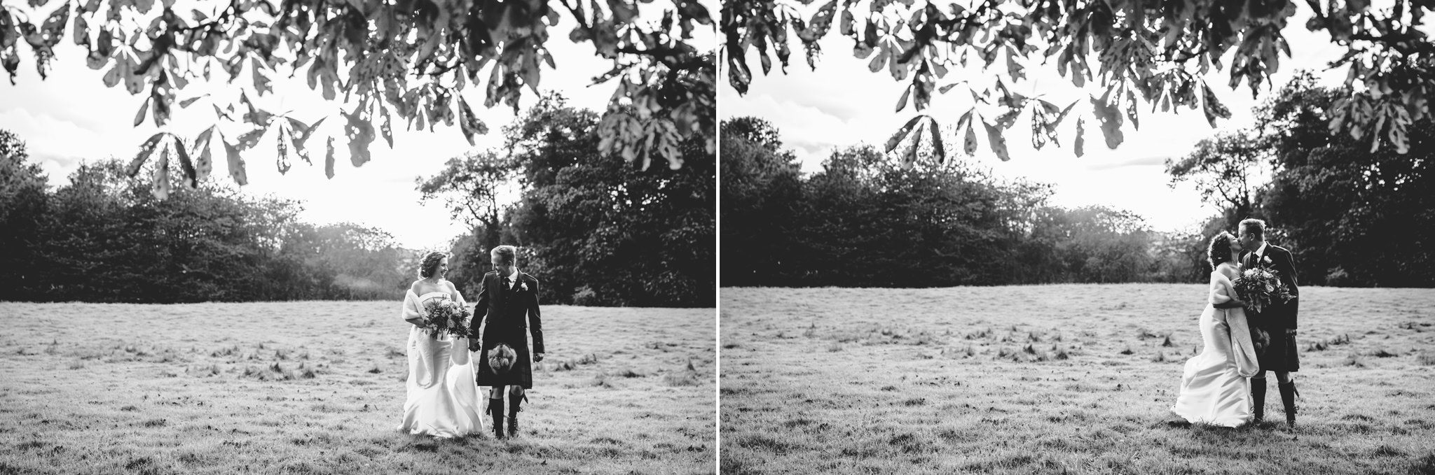 Golden Hour wedding portraits in black and white