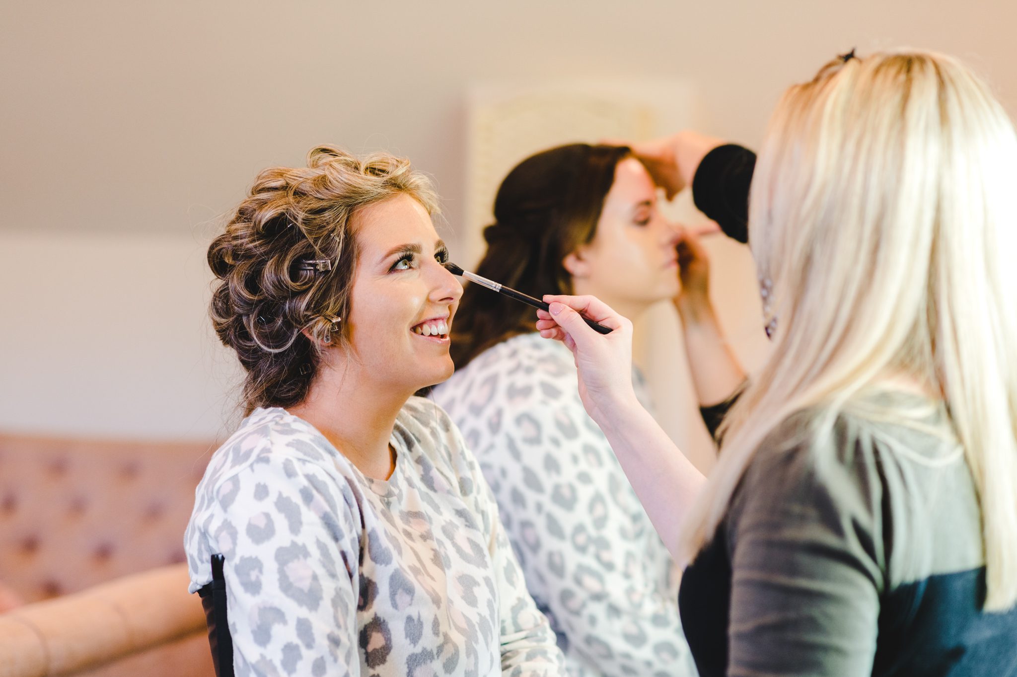 Make up and hair in the bridal room at Hyde House