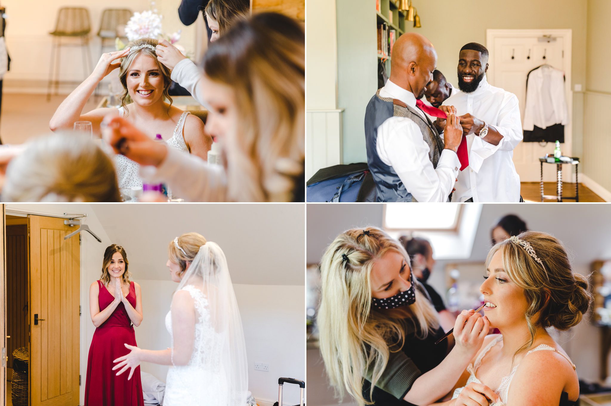 Final wedding prep at Hyde House