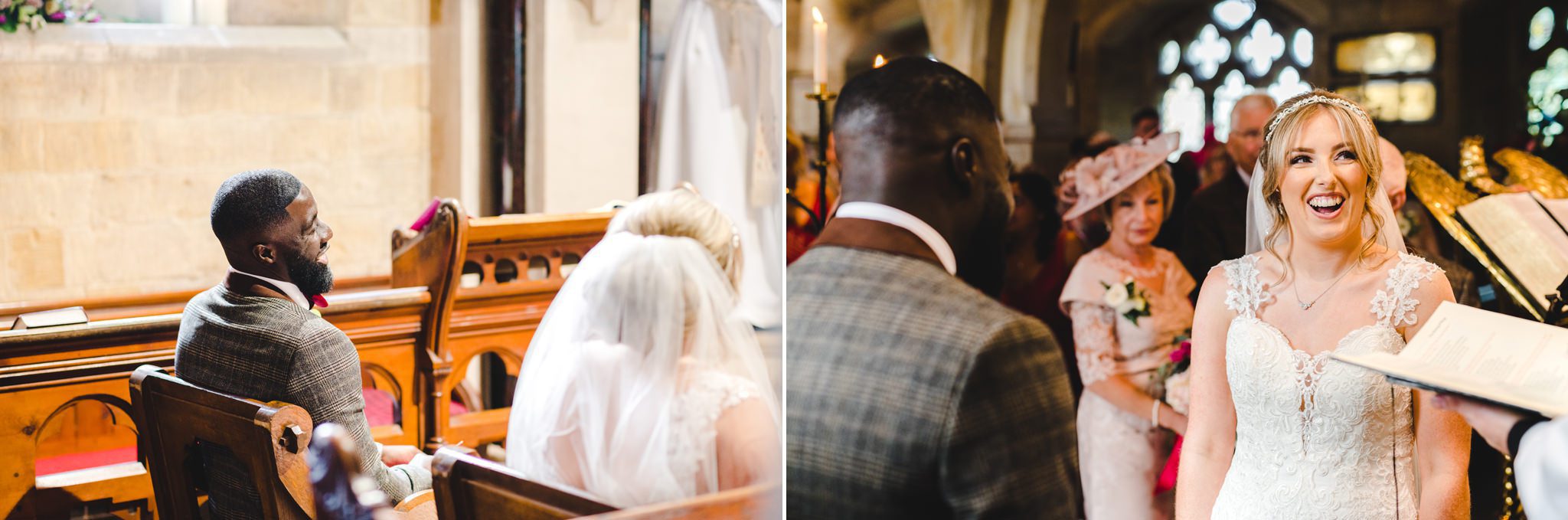 Candid wedding photography at Lower Slaughter Church