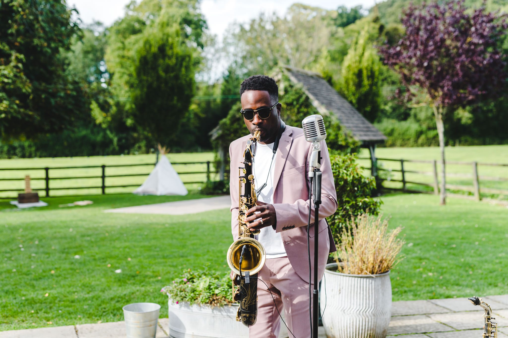 Andre Sax Man performing at Hyde House