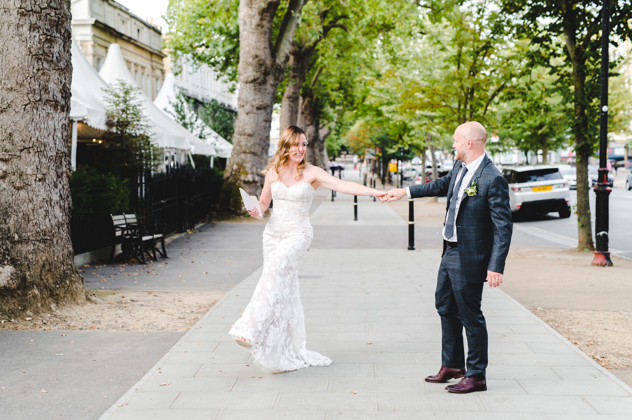 A couple dancing on the Promenade in Cheltenham