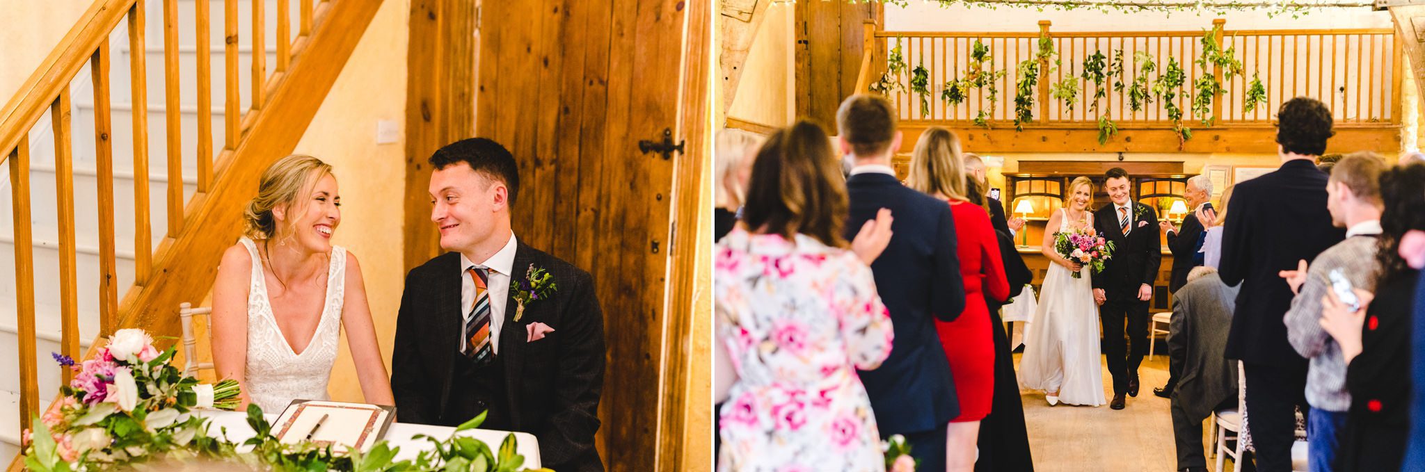 Wedding ceremony at Owlpen Manor by Bigeye Photography in the Cider Barn