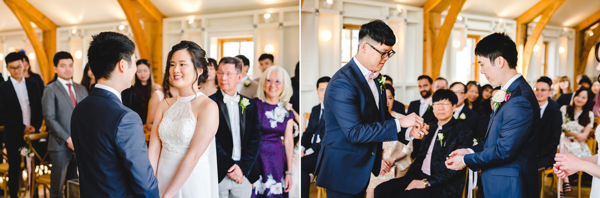 Best man giving the ring to the groom