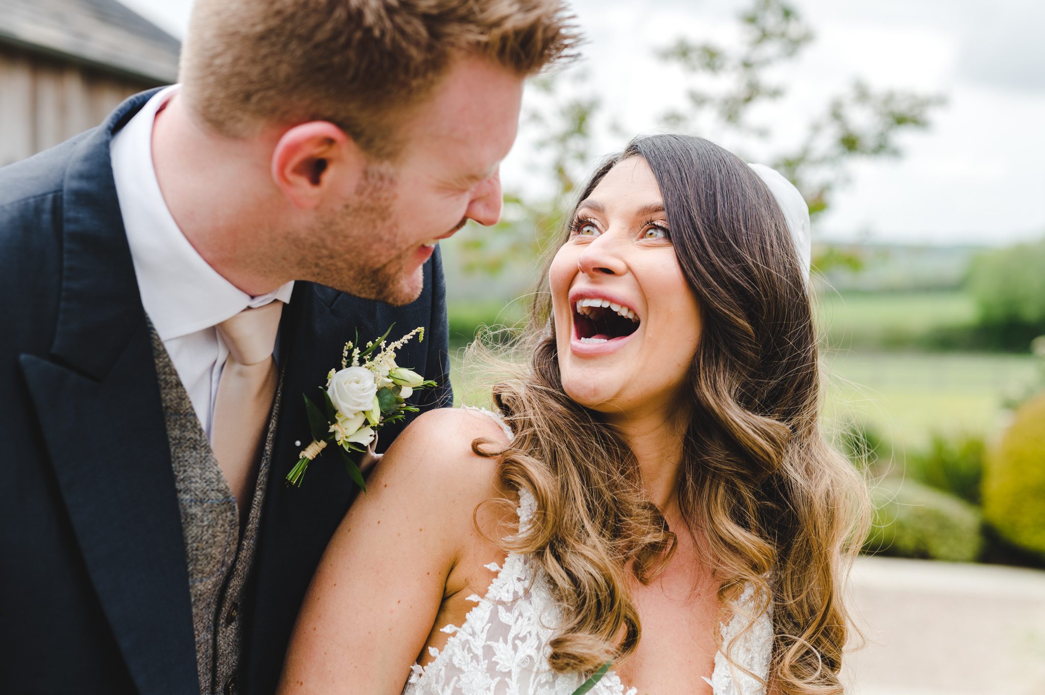 Bride and groom at Hyde House