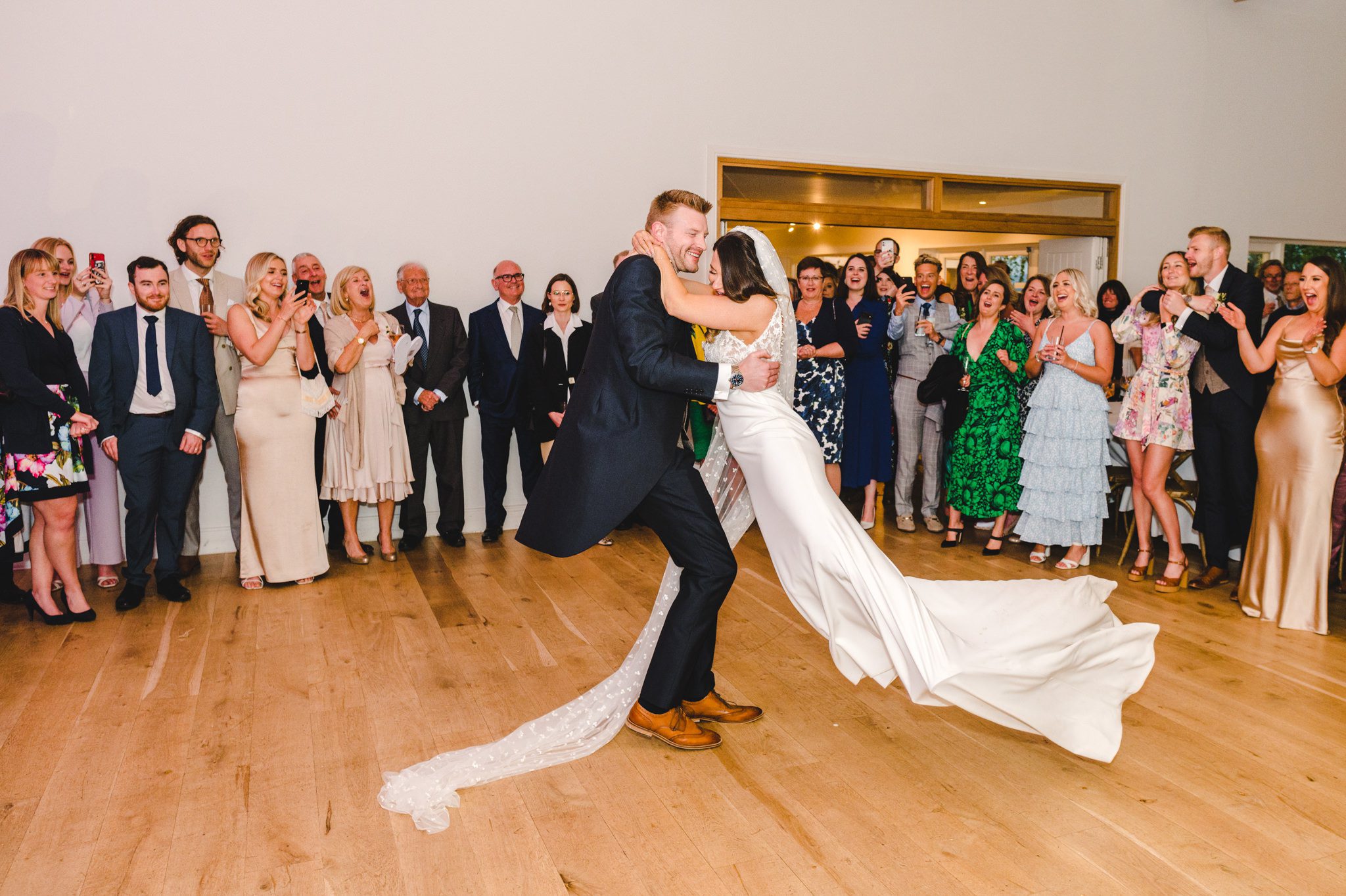 Big twirl at Hyde House by the bride and groom