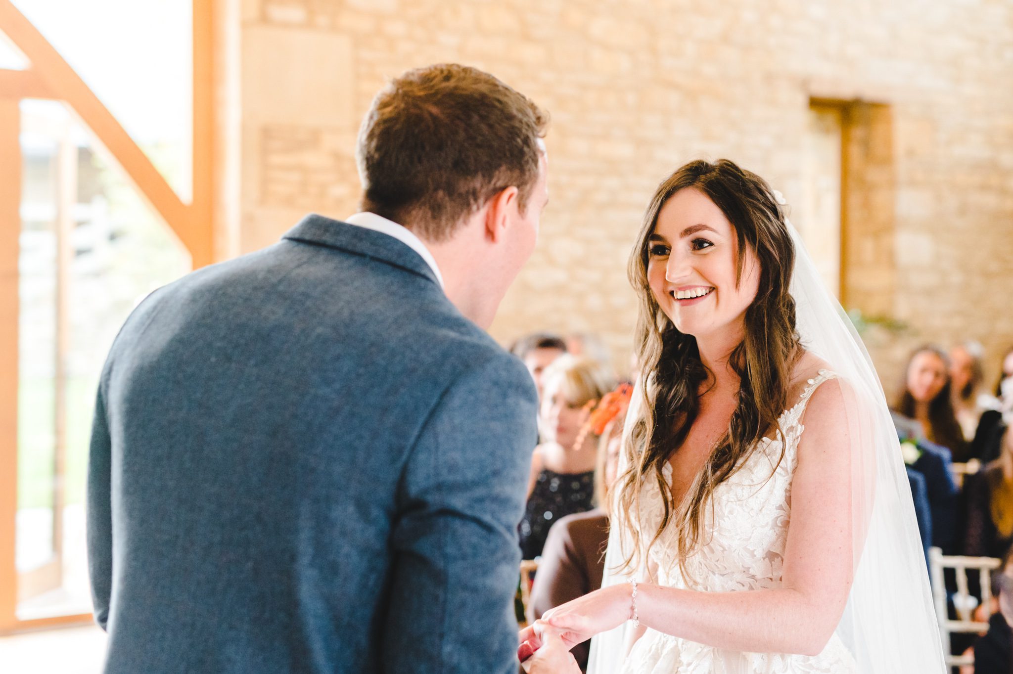 A wedding ceremony at the barn at upcote