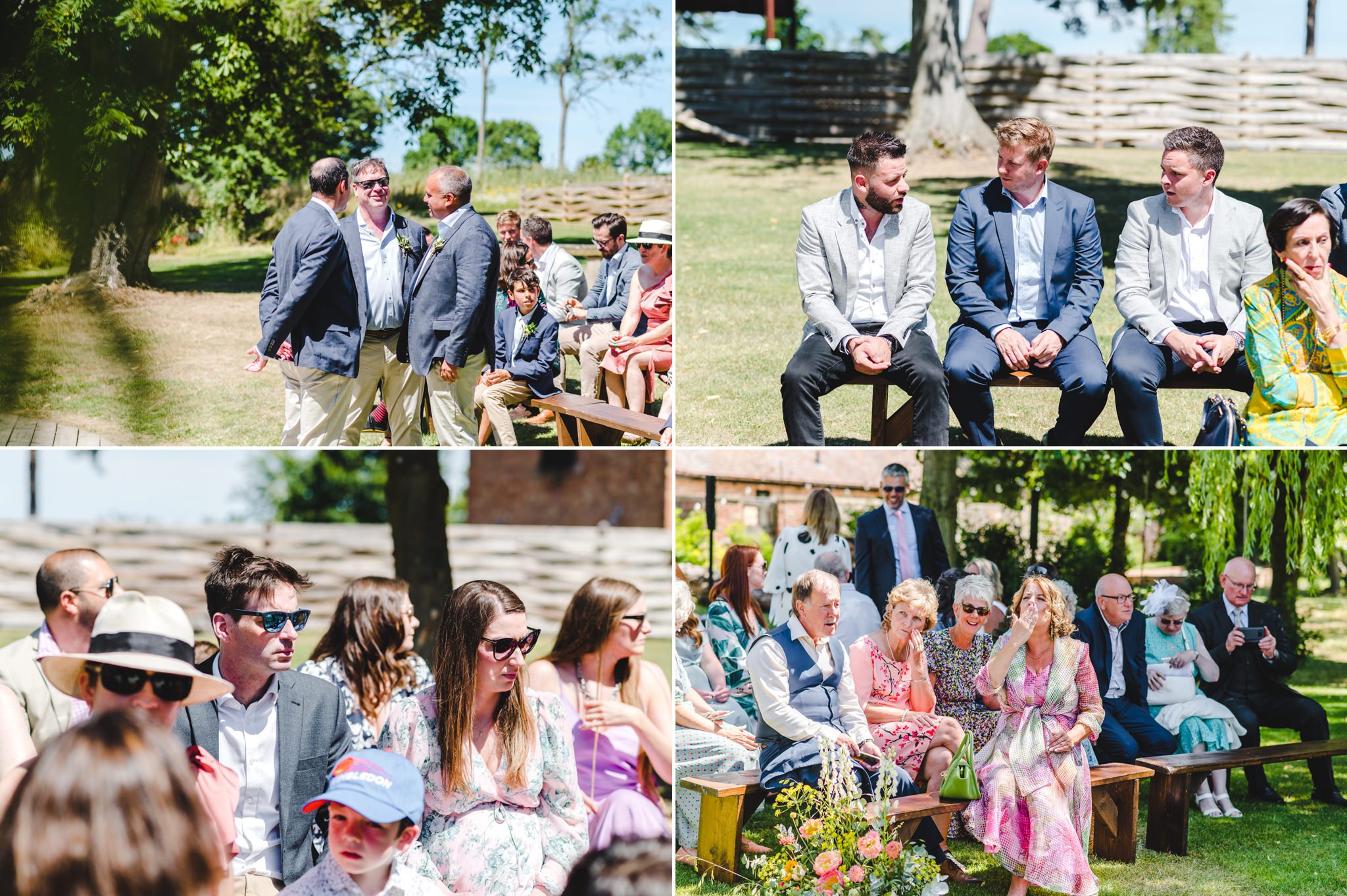 Guests waiting for the outdoor ceremony at Barns and Yard