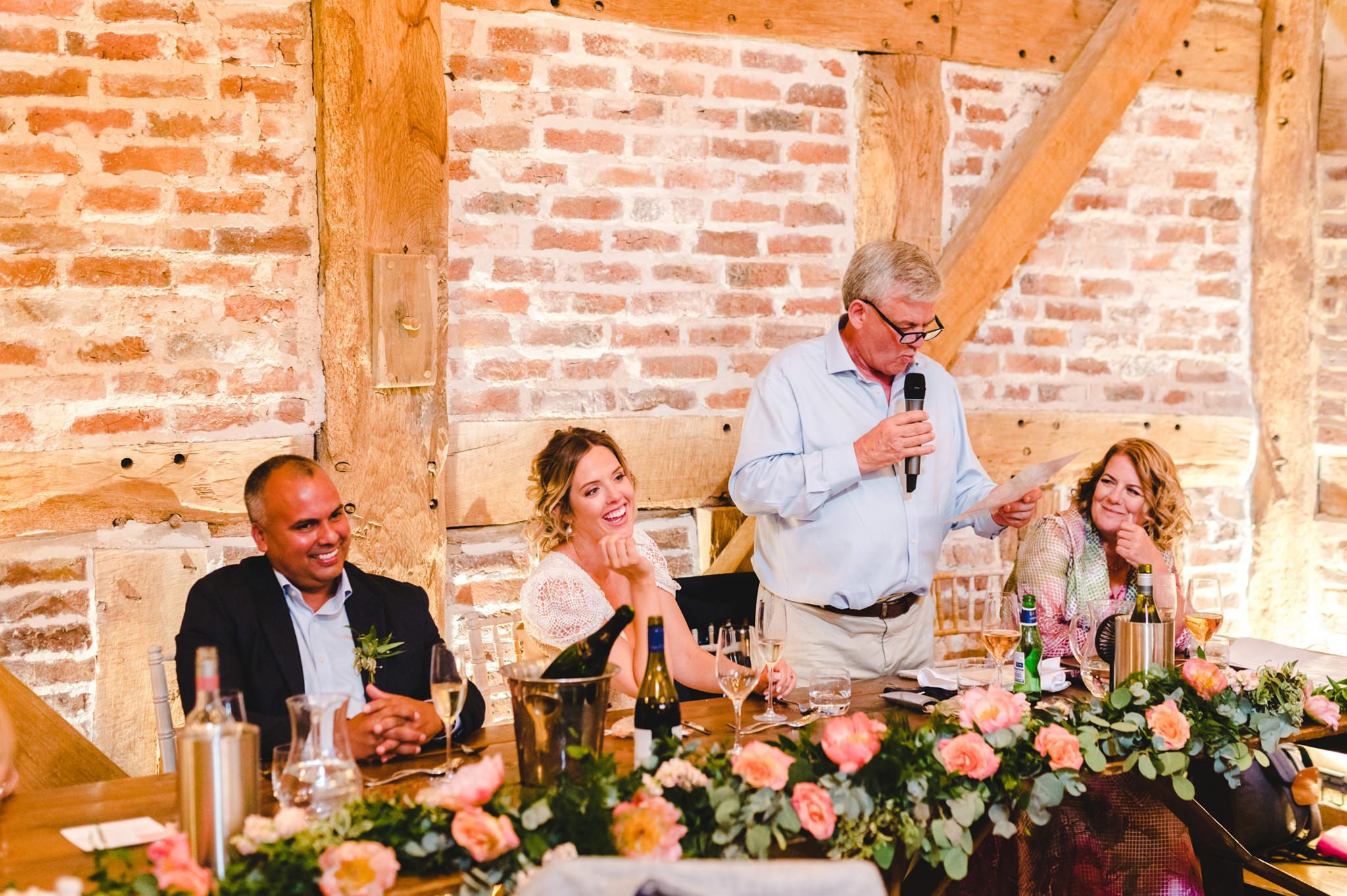 Speeches during the wedding breakfast at Barns and Yard