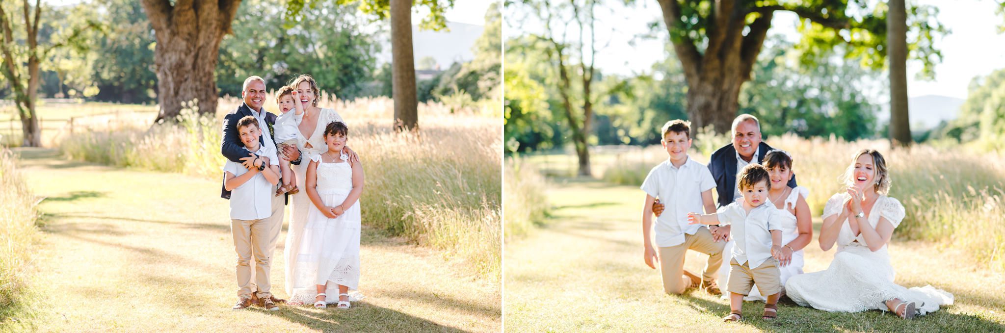 Family portraits in the evening sunshine at Barns and Yard