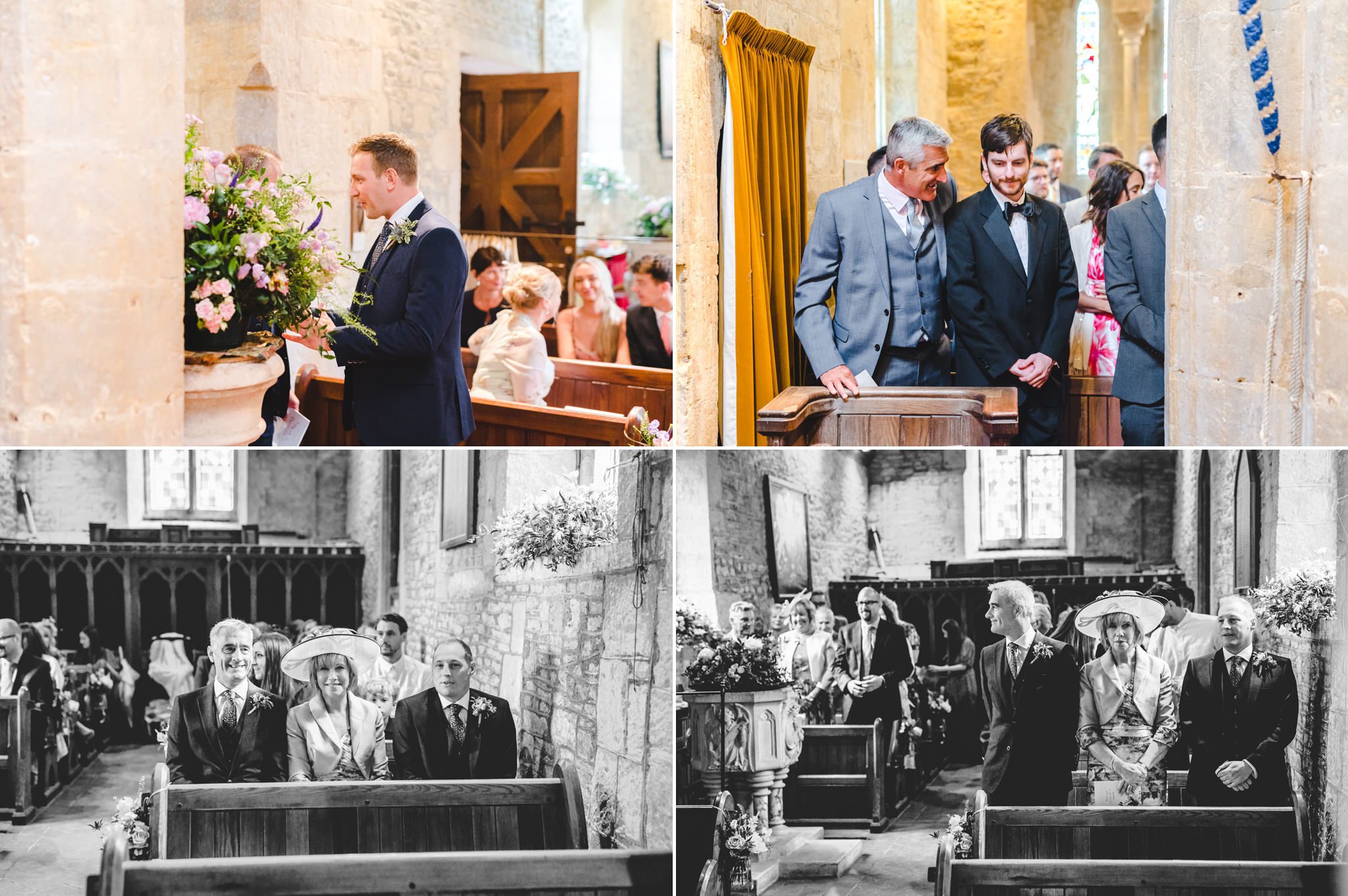 Guests gathering in church