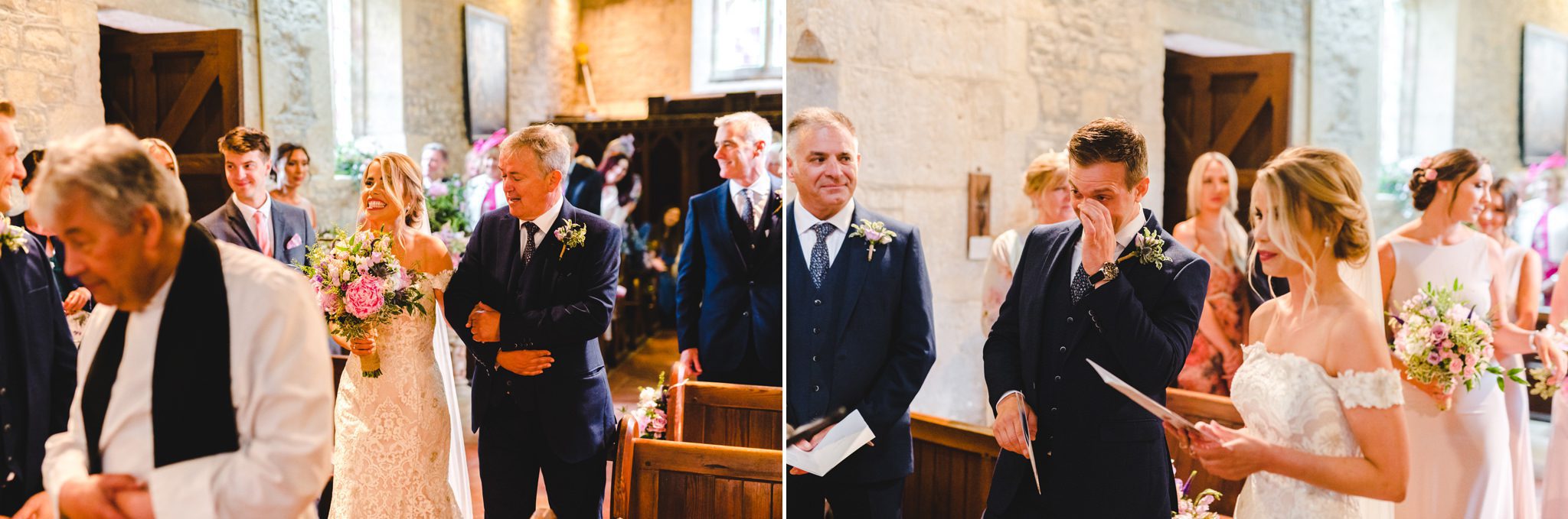 Bride walking down the aisle with her father