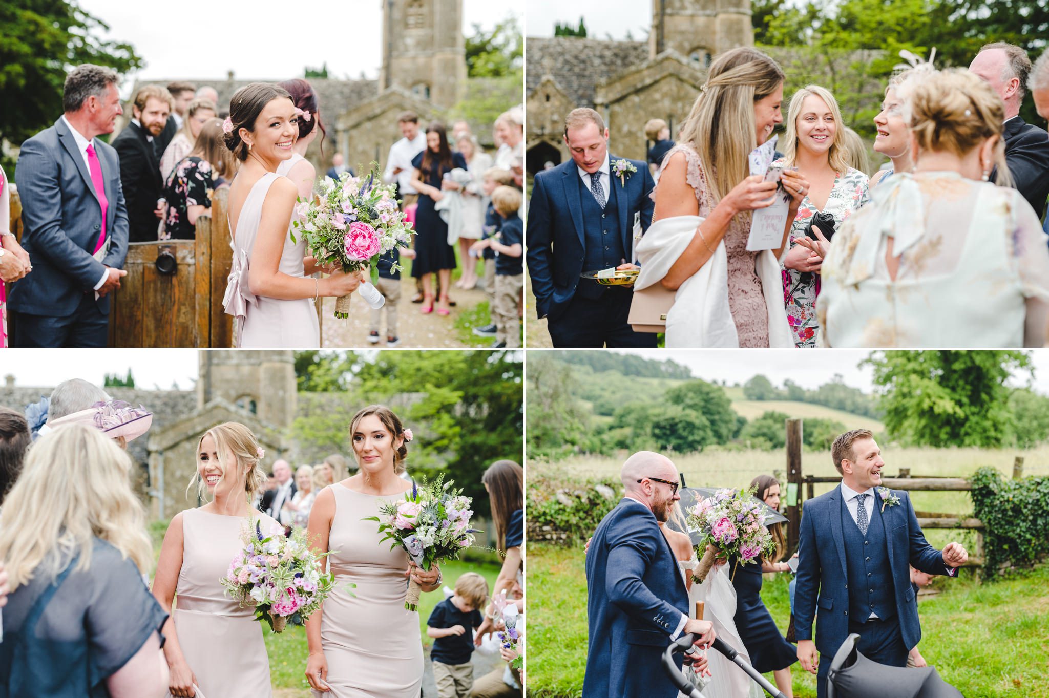 Wedding guests outside the Church