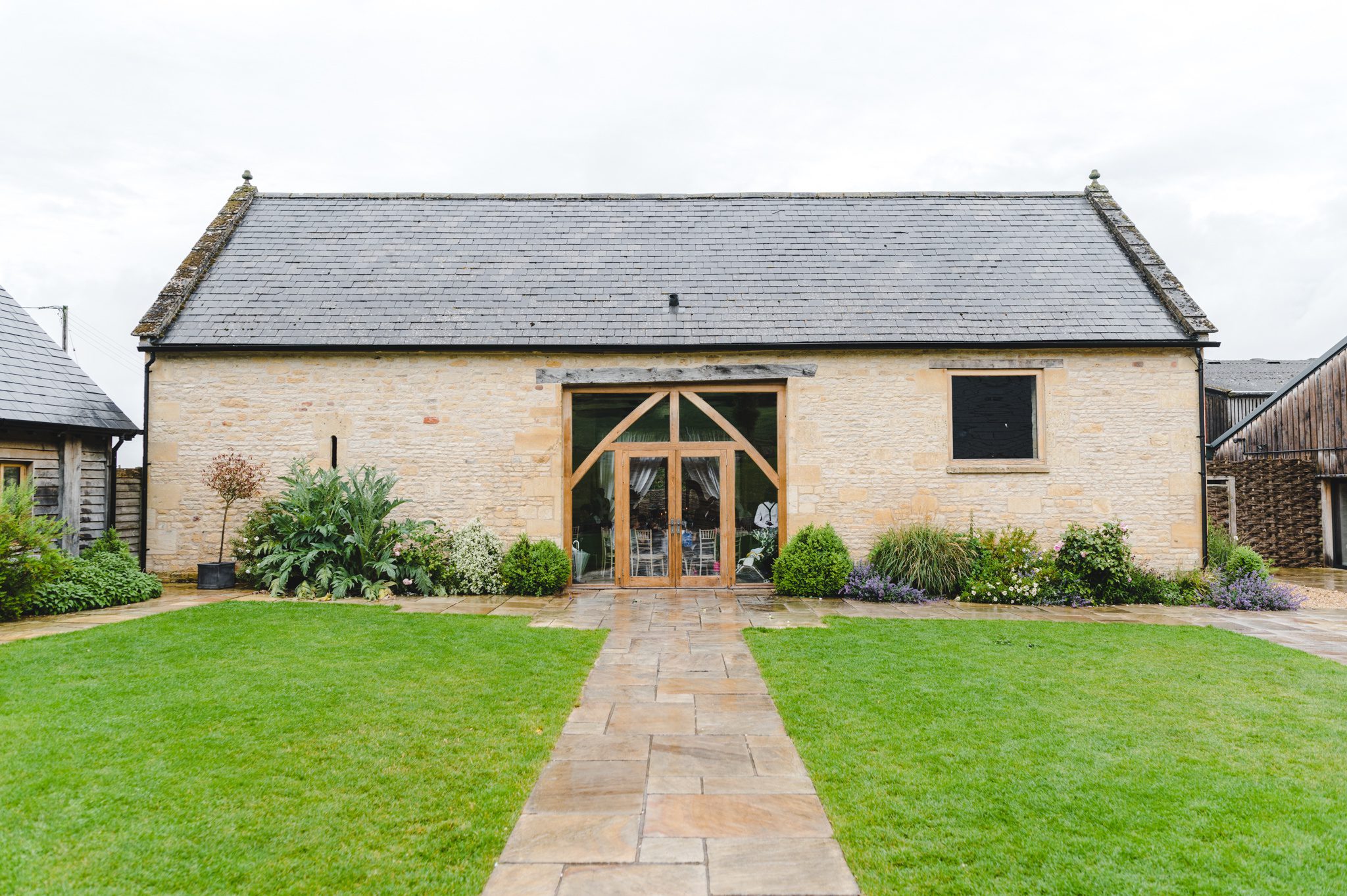 Front view of Upcote Barn