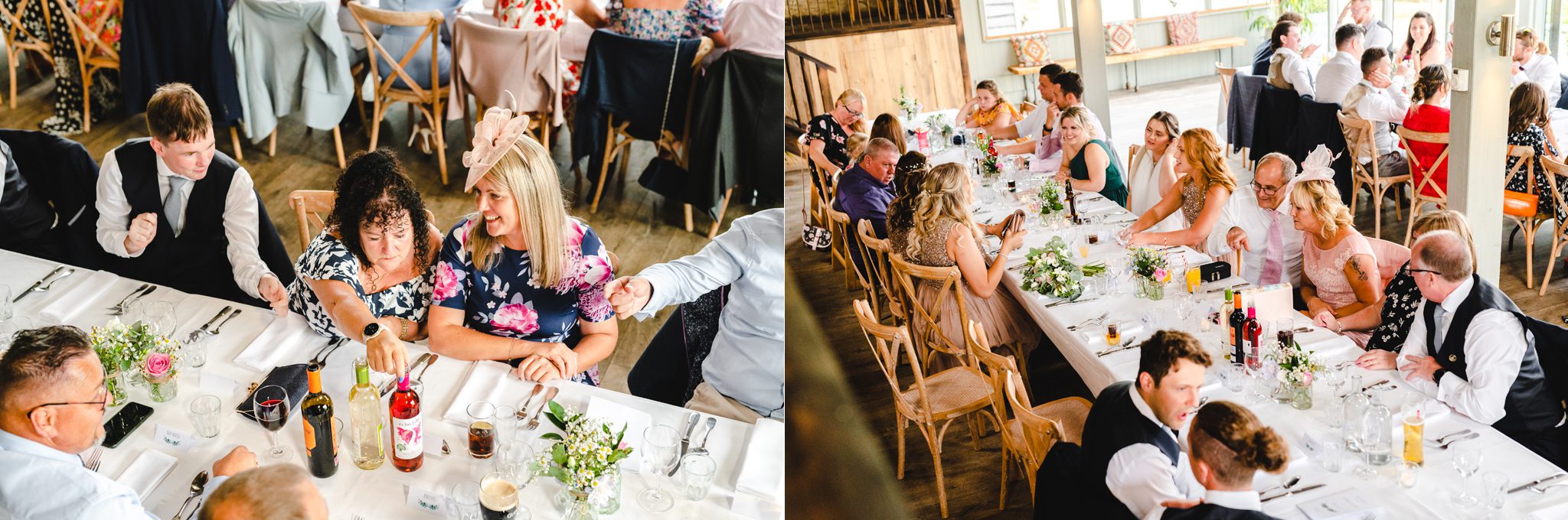 Wedding guests sat down for dinner