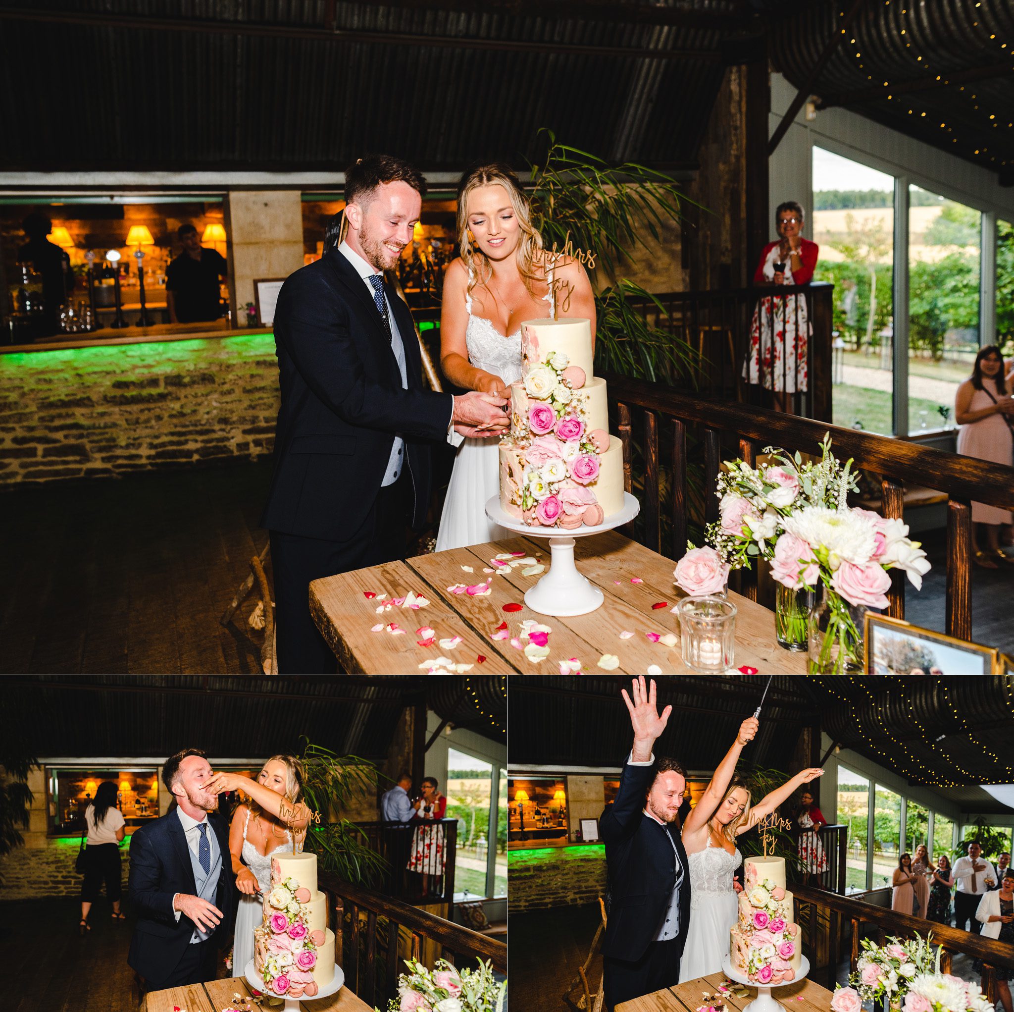 Cake cutting at Stone Barn