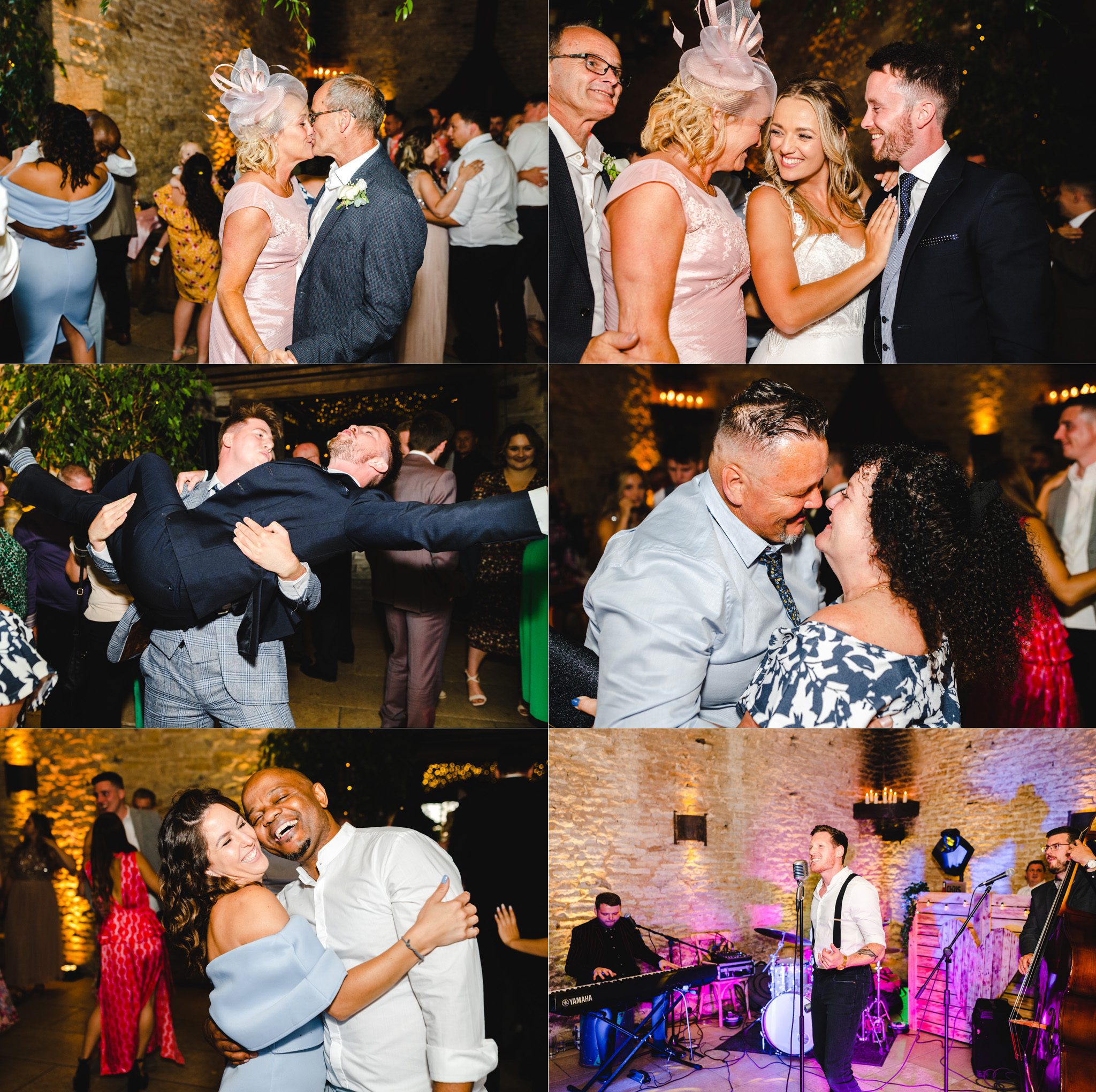 Wedding guests dancing at Stone Barn