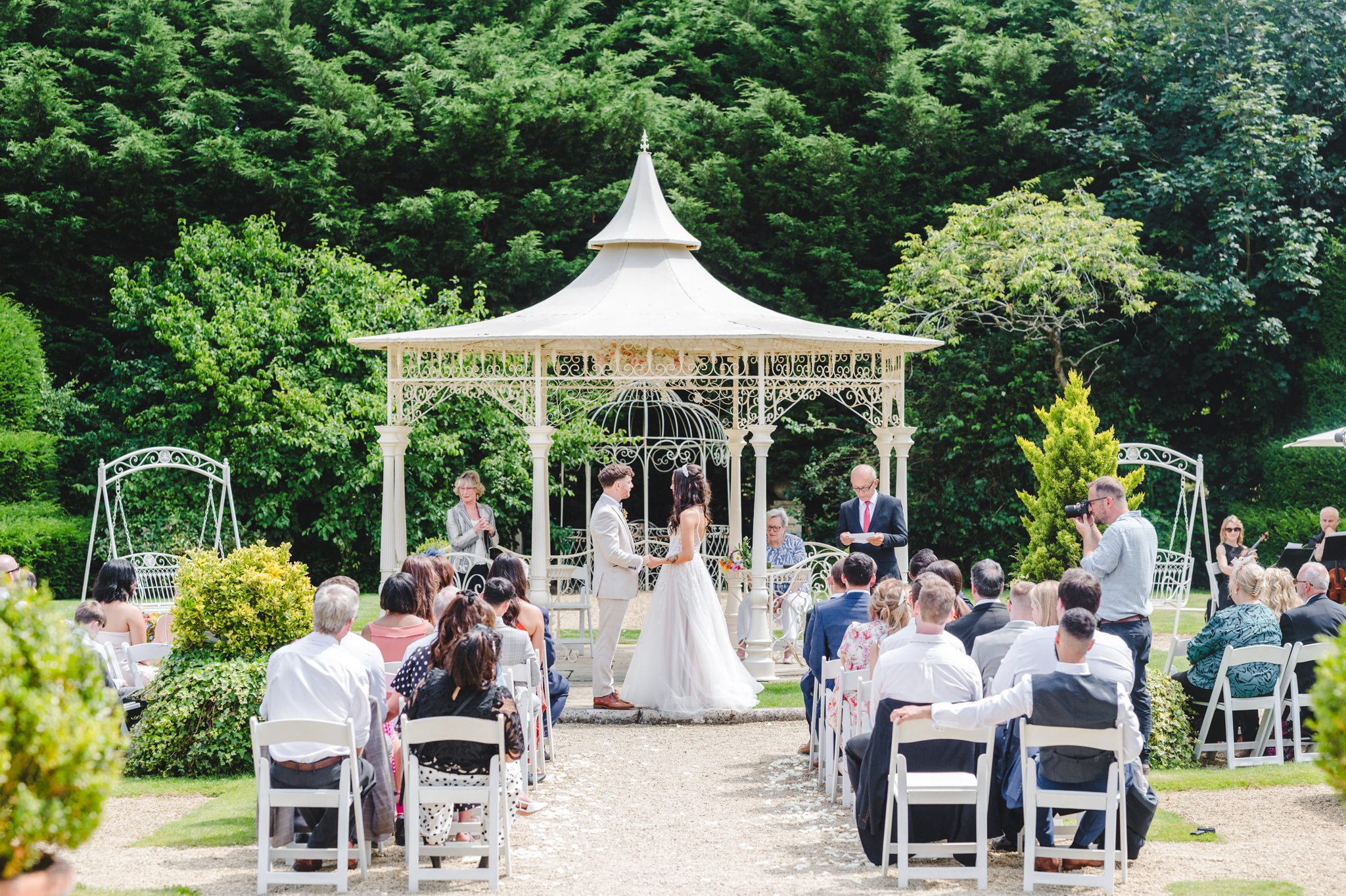 An outdoor wedding ceremony