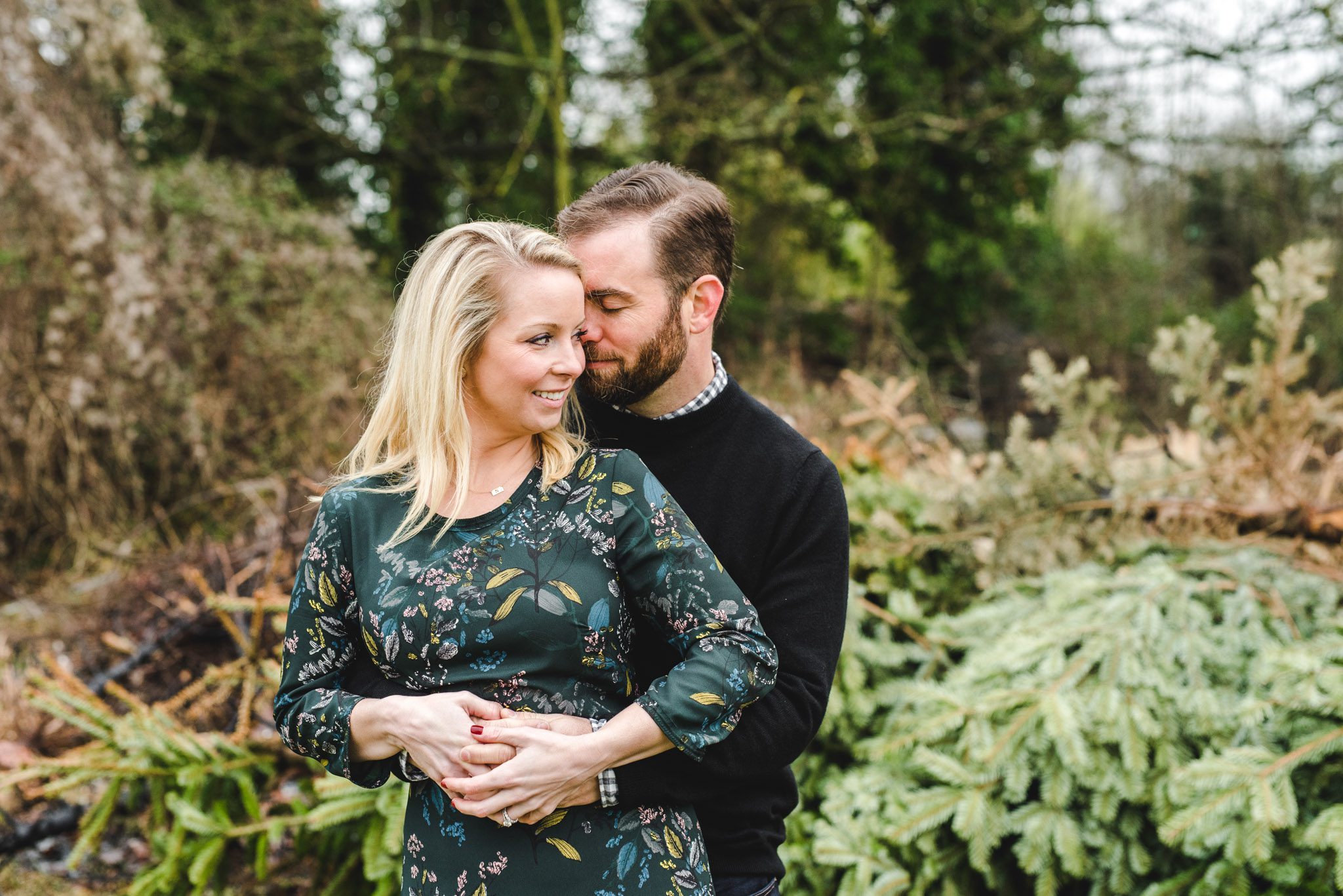 woodland engagement shoot with a couple from America