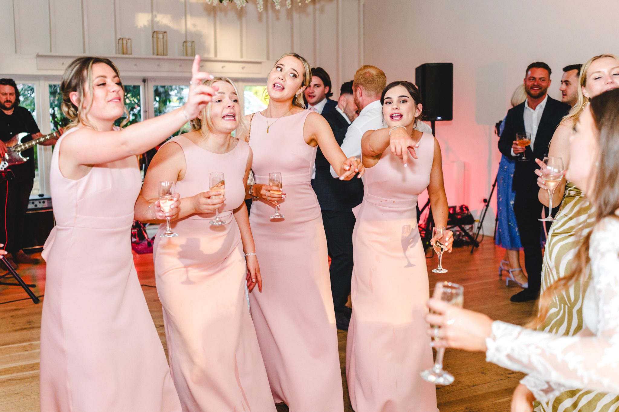 bridesmaids dancing at a hyde house wedding