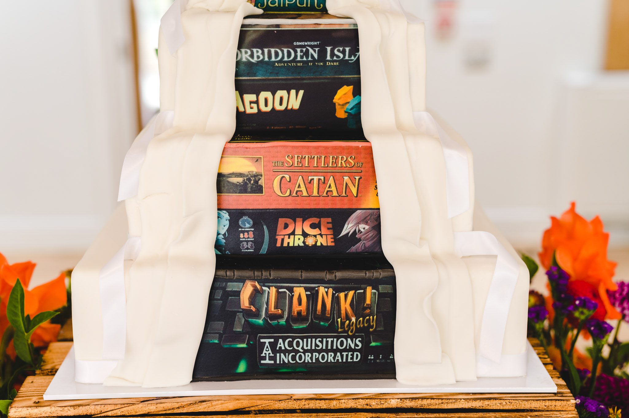 Board game themed wedding cake