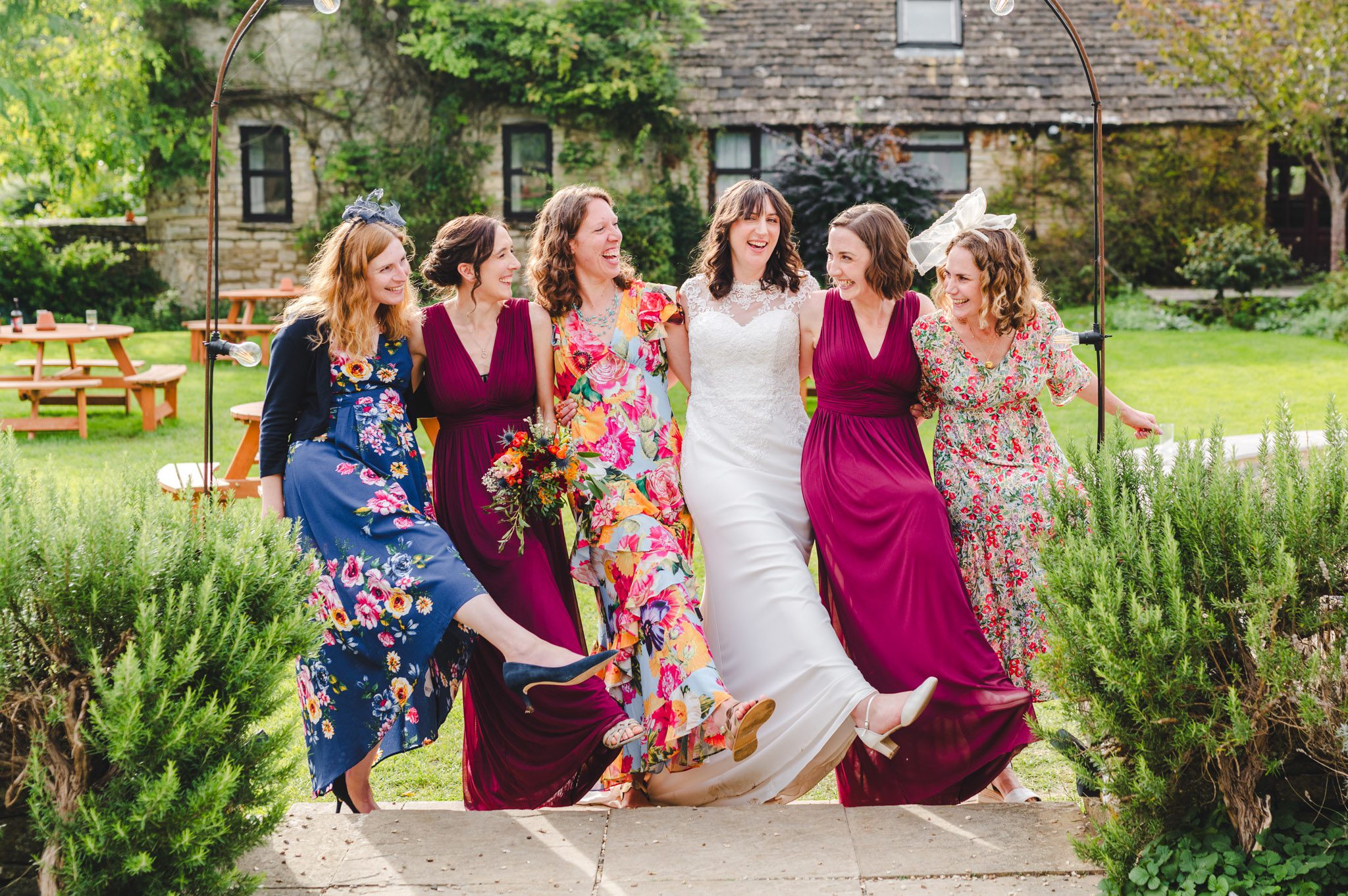 wedding guests having fun