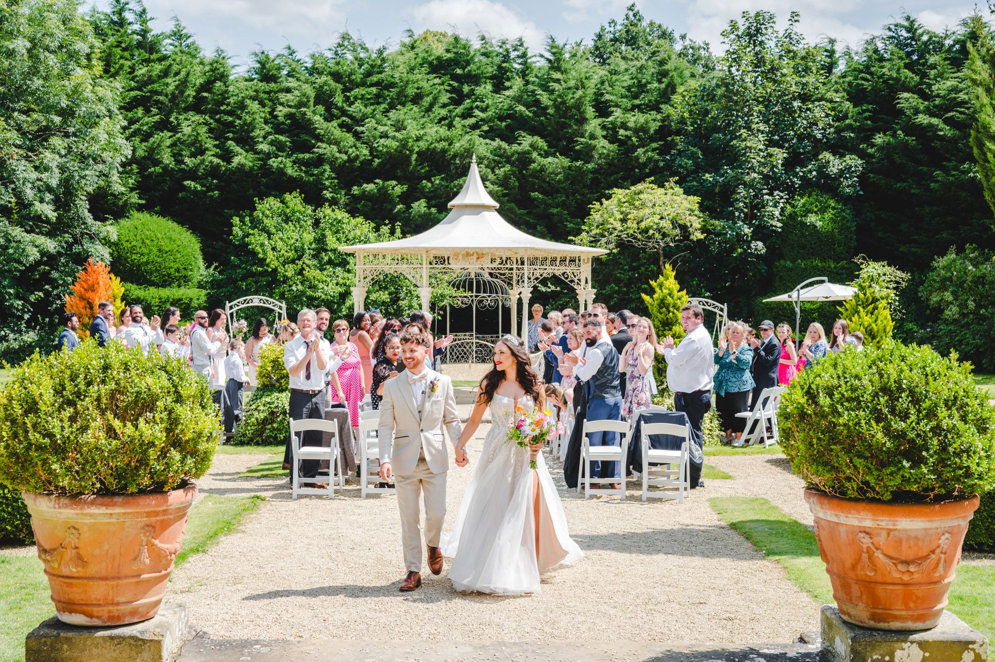 A manor by the lake wedding ceremony exit