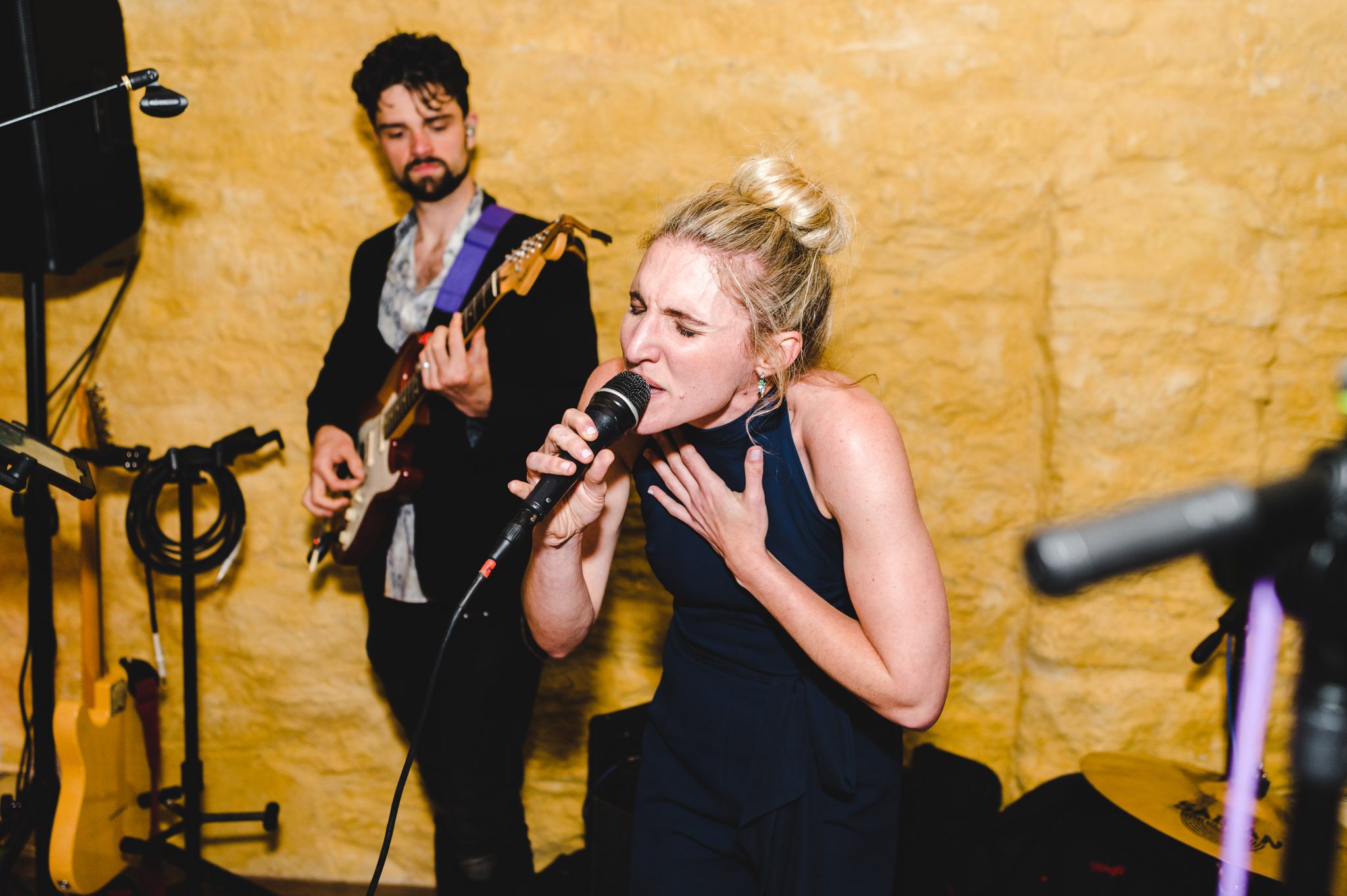 bridesmaid singing at a wedding