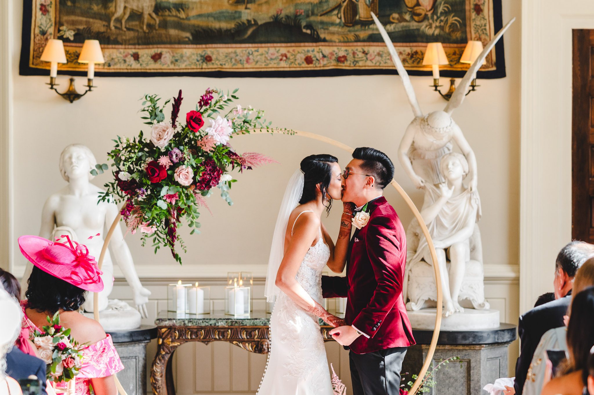 A wedding ceremony at Elmore Court