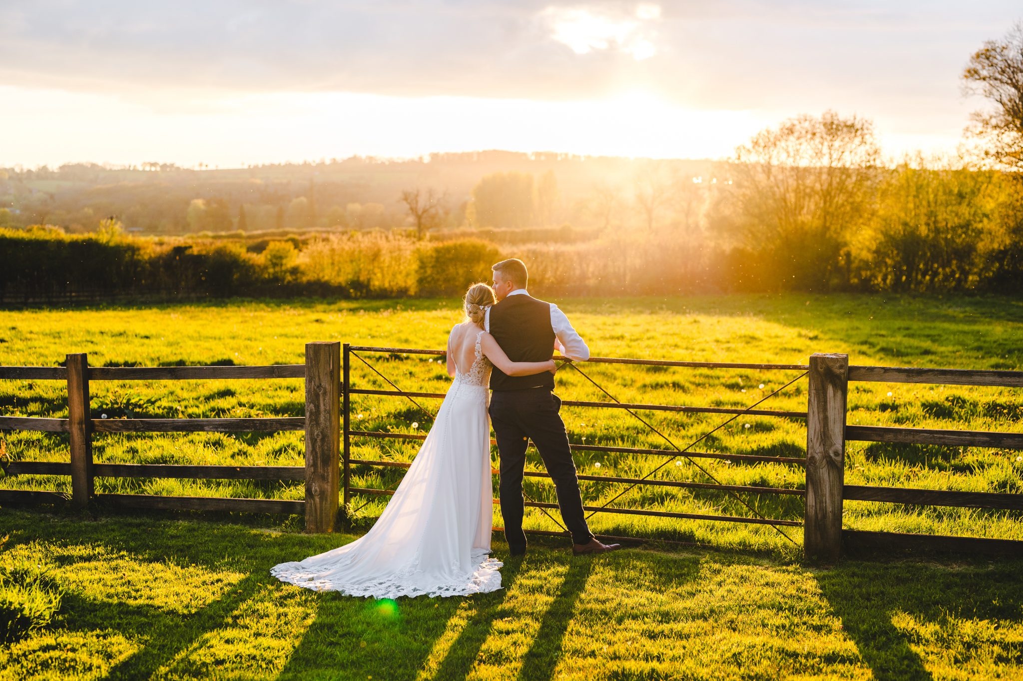 a sunset wedding image at Hyde House