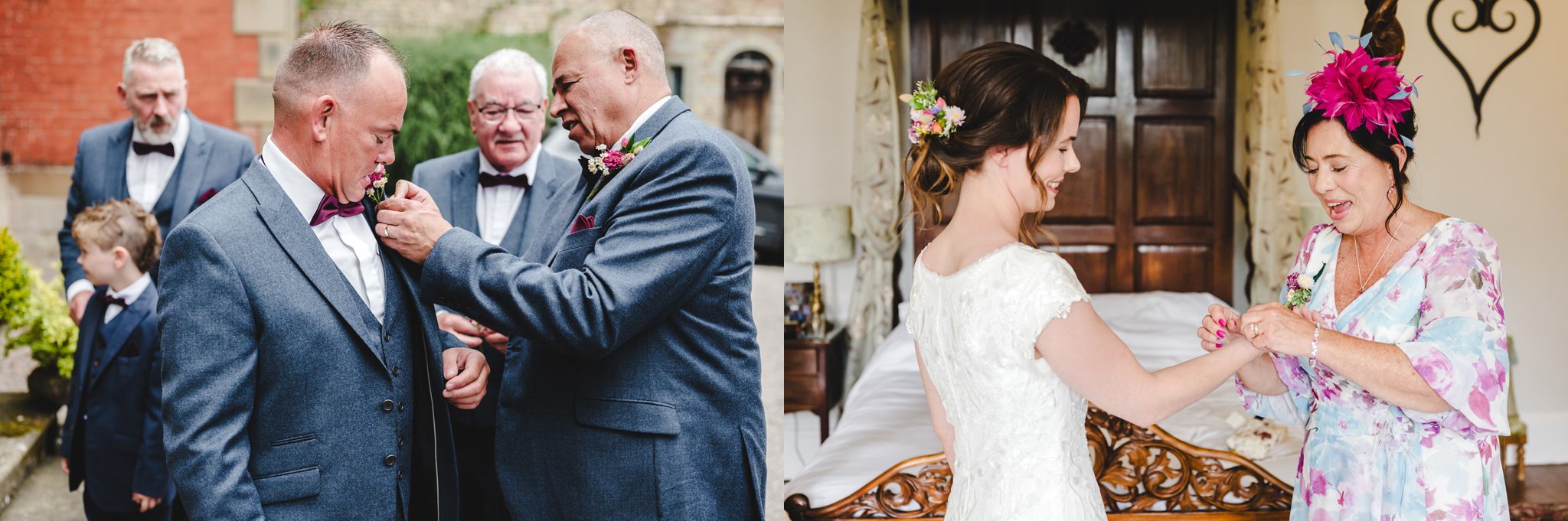 Wedding guests arriving at homme house in Herefordshire